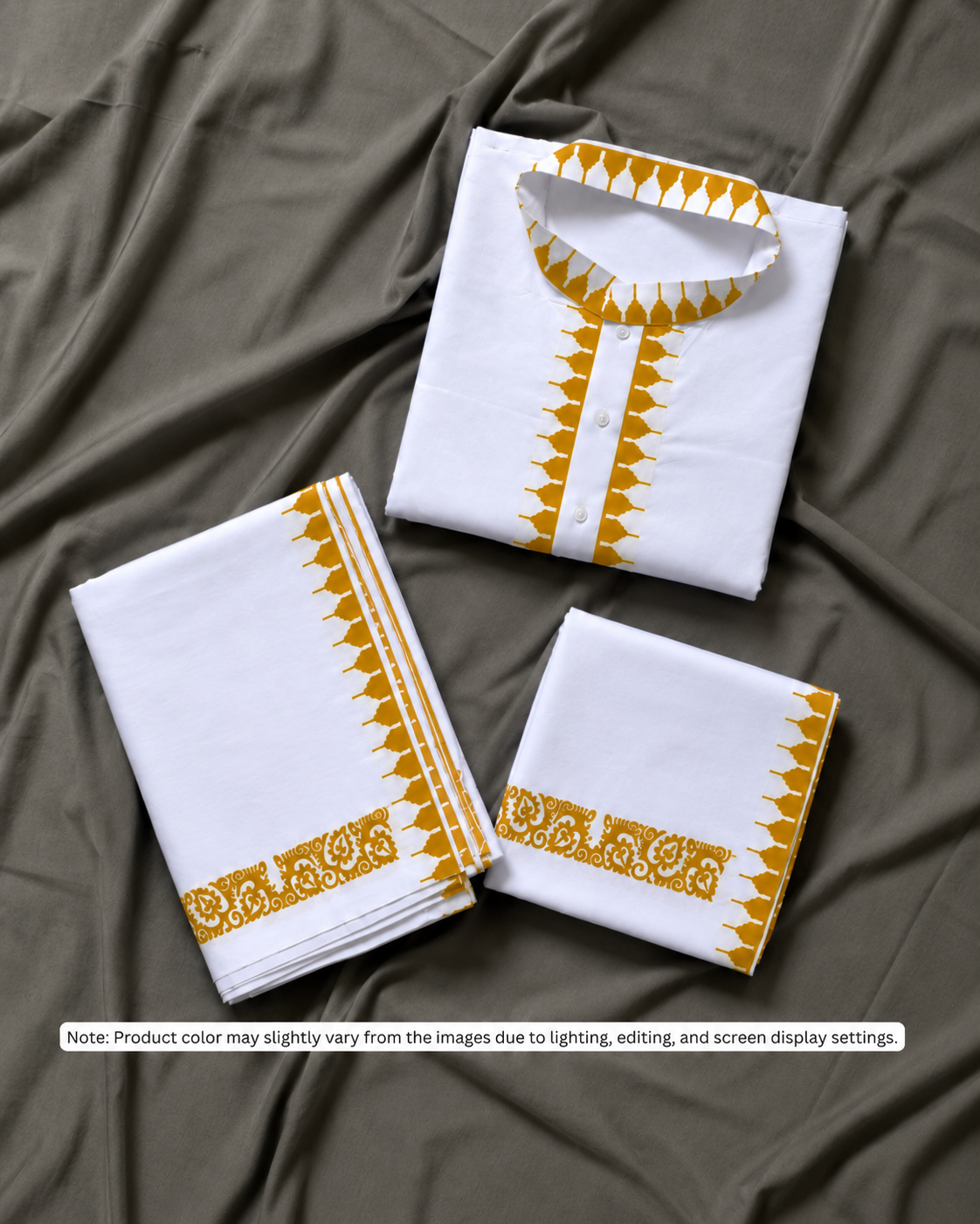 Yellow Men's Premium Moirang Design Pheijom Suit
