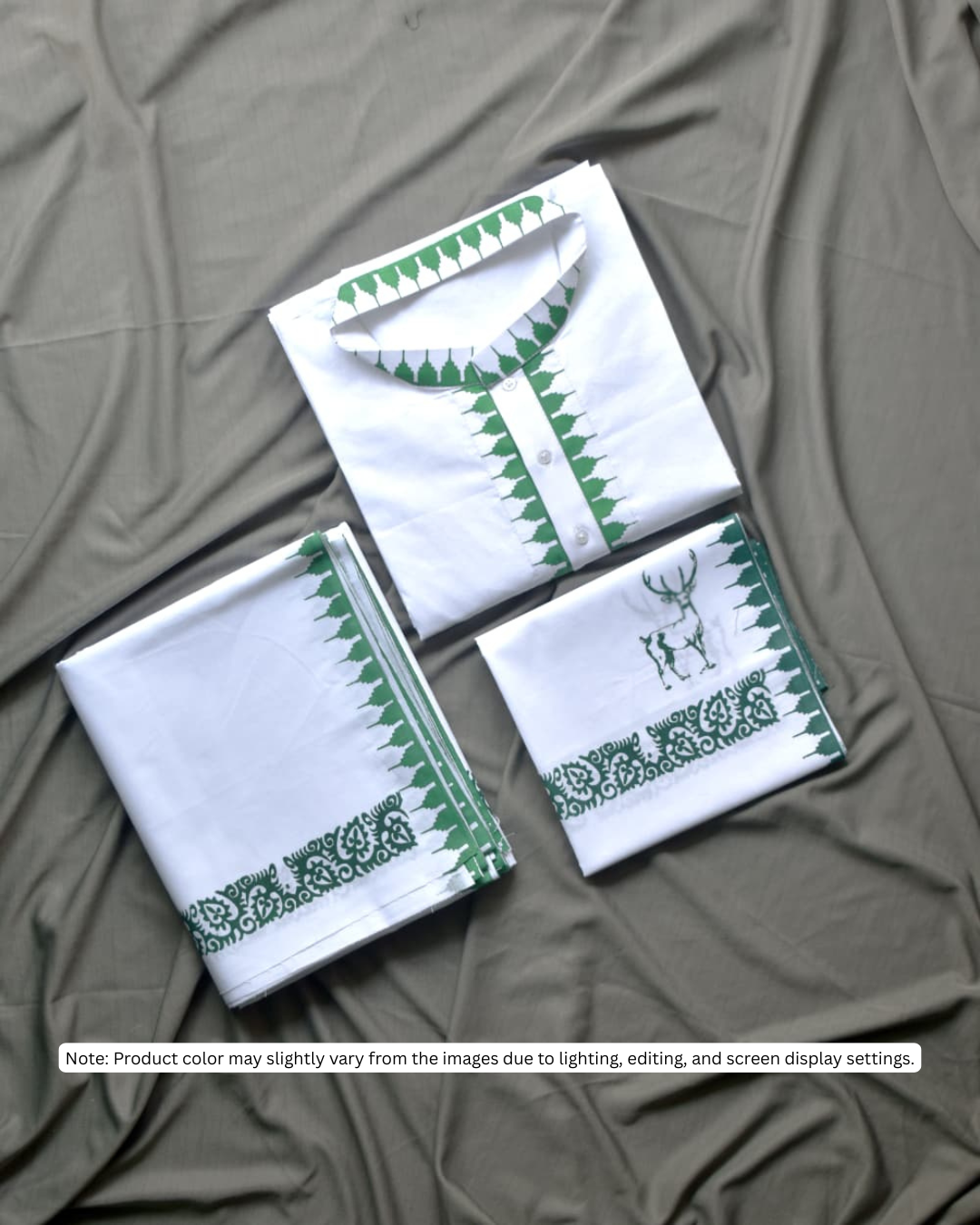 Green Men's Premium Moirang Design Pheijom Suit