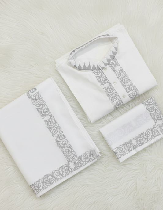 Men’s Borderless Light Grey Color Pheijom Full Suit