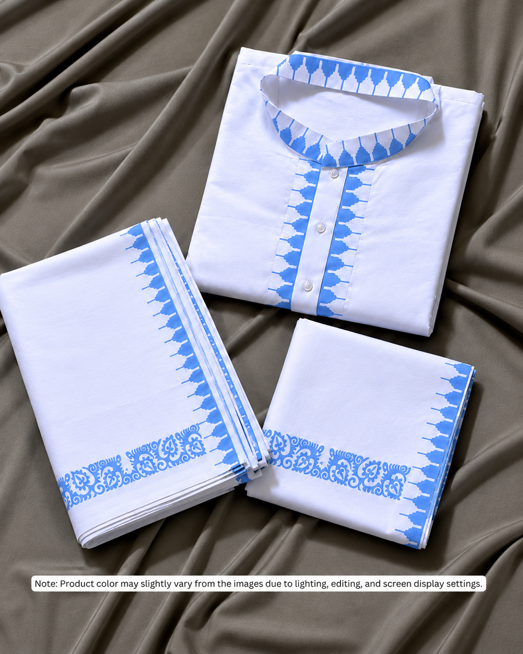 Light Blue Men's Premium Moirang Design Pheijom Suit