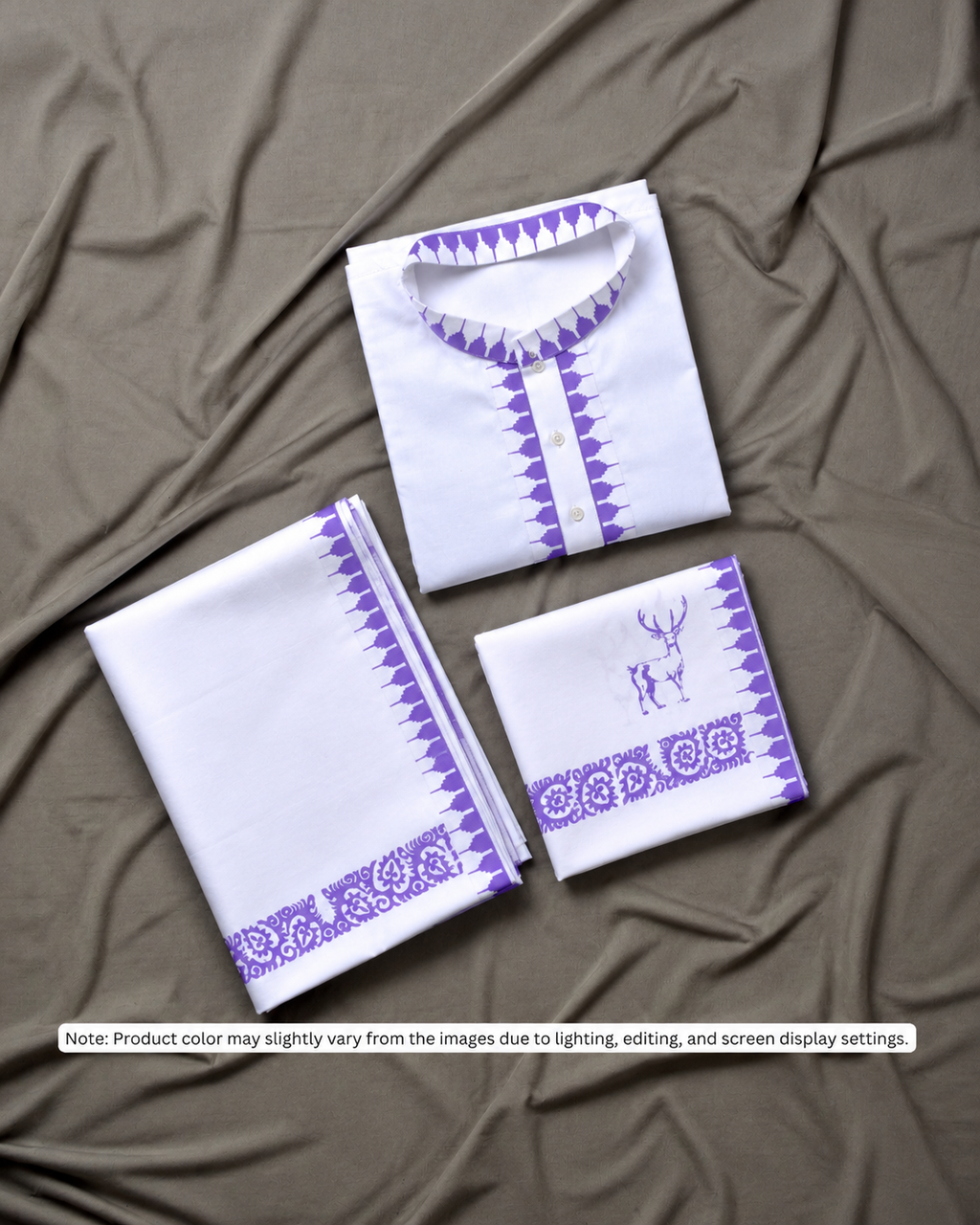 Lavender Men's Premium Moirang Design Pheijom Suit