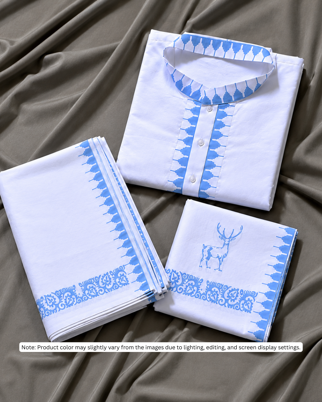 Light Blue Men's Premium Moirang Design Pheijom Suit