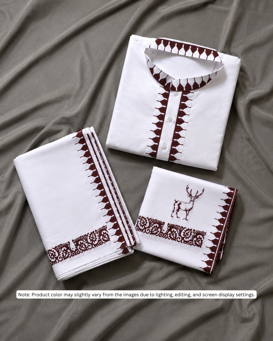 Brown Men's Premium Moirang Design Pheijom Suit