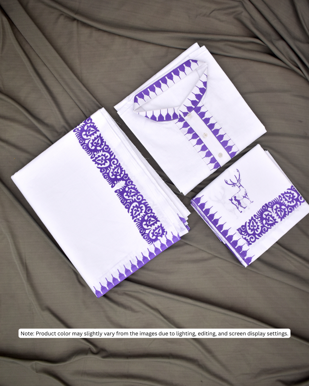 Purple Men's Premium Moirang Design Pheijom Suit