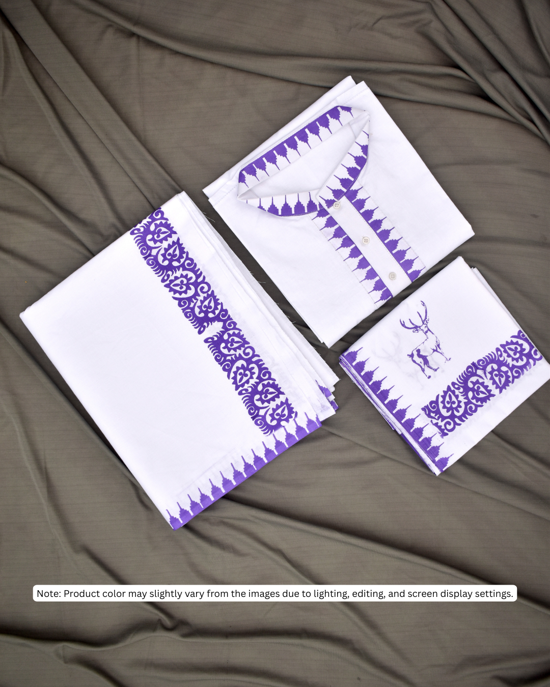Purple Men's Premium Moirang Design Pheijom Suit