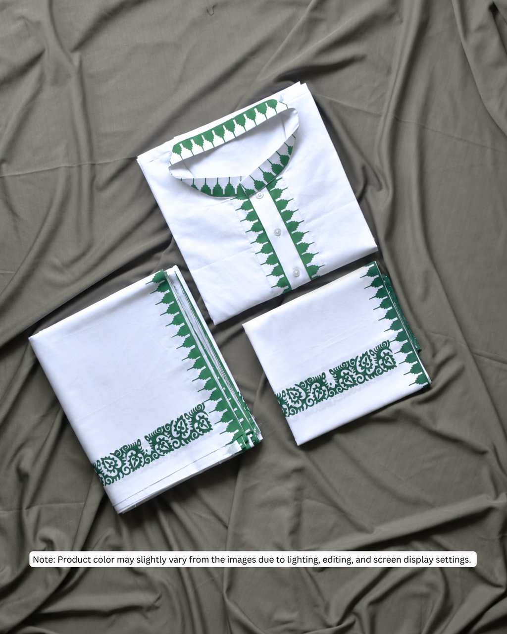 Green Men's Premium Moirang Design Pheijom Suit
