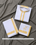 Yellow Men's Premium Moirang Design Pheijom Suit