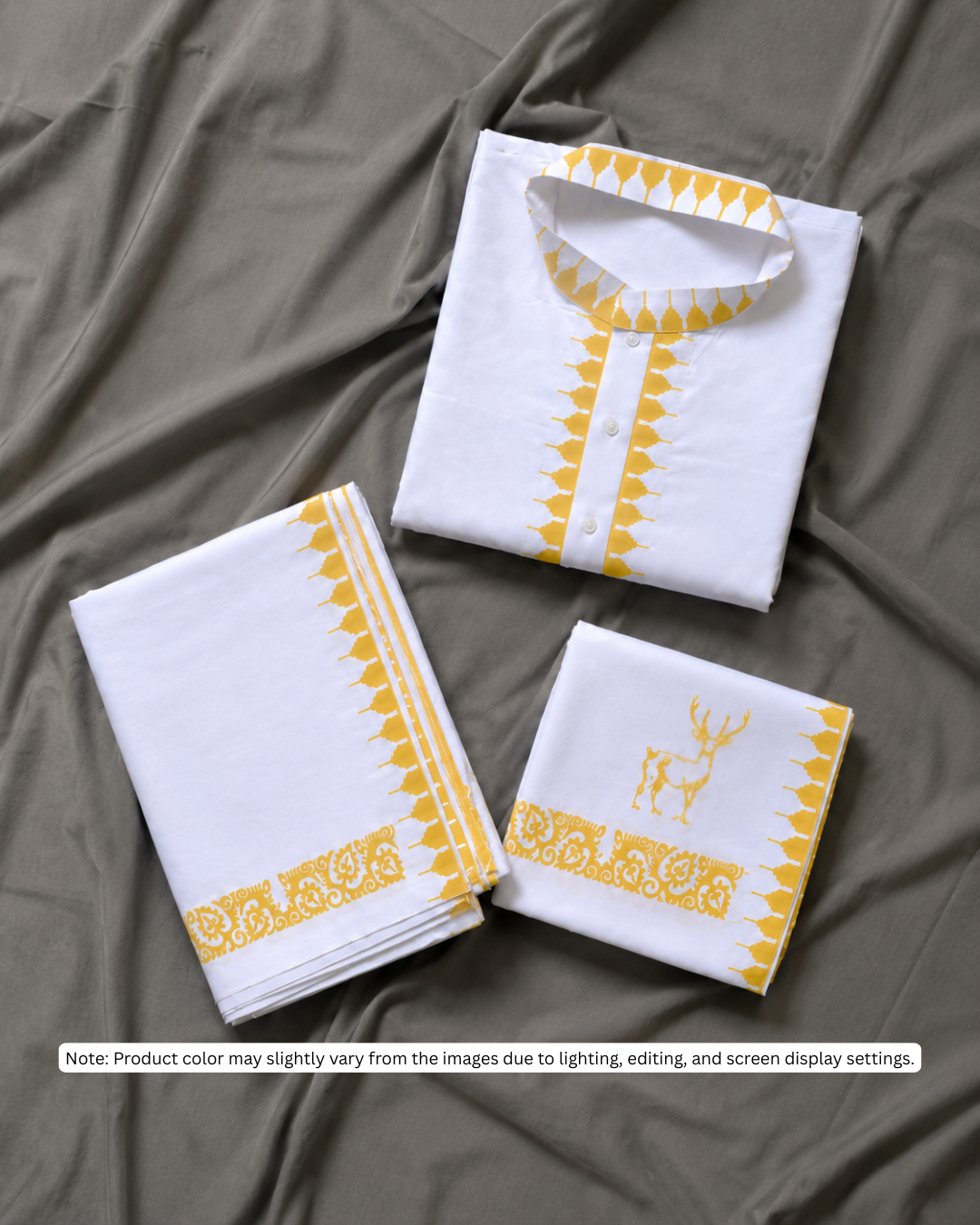 Yellow Men's Premium Moirang Design Pheijom Suit